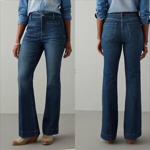 Curvy-Fit Flare Jeans Classic Blue wide leg size 12 plus trending flutter jeans